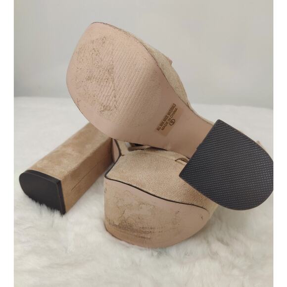 New Tan Y2K Platforms Sz 6 faux suede - Picture 6 of 8
